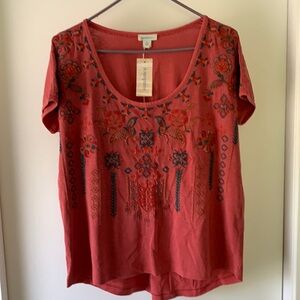 Sundance In Eden Embroidered Tee M